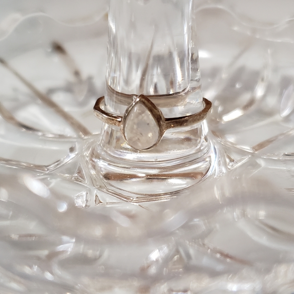 Dainty Rainbow Moonstone Ring